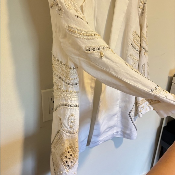 Chico's Vintage Linen Embroidered Blazer - Picture 3 of 13